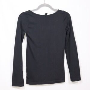 Fornia Long Sleeve Top Small Black Womens Scoop Neck‎ Basic Tee